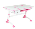 Fun Desk Biurko Amare Pink z szufladą Drawer Pink regulowane białe różowe dla dziewczynki