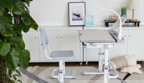 Fun Desk Disa Grey BIURKO+KRZESŁO regulowane szare Fun Desk Disa Grey BIURKO+KRZESŁO regulowane szare