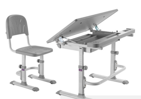 Fun Desk Disa Grey BIURKO+KRZESŁO regulowane szare Fun Desk Disa Grey BIURKO+KRZESŁO regulowane szare