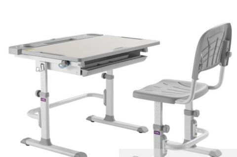 Fun Desk Disa Grey BIURKO+KRZESŁO regulowane szare Fun Desk Disa Grey BIURKO+KRZESŁO regulowane szare