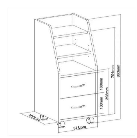 Fun Desk SS15 kontenerek biały na kółkach szuflady Fun Desk SS15 kontenerek biały na kółkach szuflady