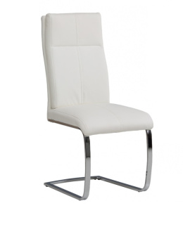 WYPRZEDAŻ Forte Krzesło białe na płozach YADGIR KR0140-MET-Y016
