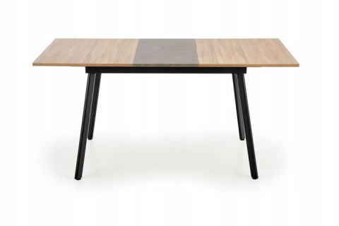 Halmar stół prostokątny rozkładany ALBON MDF fornir dąb sonoma/popielaty, nogi stal malowana proszkowo czarny 120-160x80 Halmar stół prostokątny rozkładany ALBON MDF fornir dąb sonoma/popielaty, nogi stal malowana proszkowo czarny 120-160x80