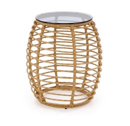 Halmar BARREL ława rattan synt. naturalny-czarny