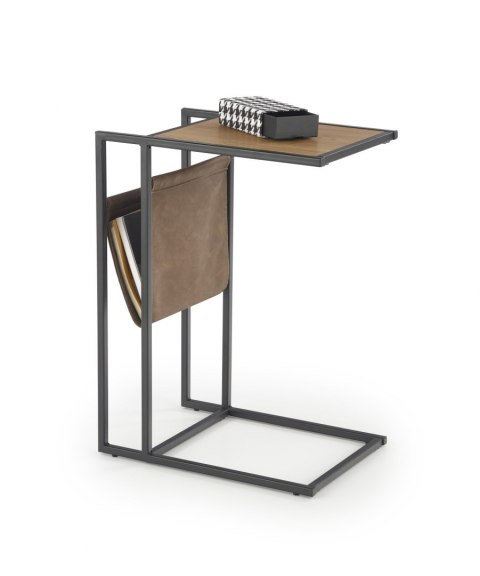 ŁAWA STOLIK COMPACT Halmar MDF okleinowany DĄB ZŁOTY / stelaż stal CZARNY ekoskóra 47x33 ŁAWA STOLIK COMPACT Halmar MDF okleinowany DĄB ZŁOTY / stelaż stal CZARNY ekoskóra 47x33