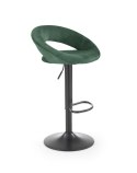 Halmar H102 hoker tapicerowany ciemny zielony velvet stal malowana czarny regulowana wysokość z podnóżkiem Halmar H102 hoker tapicerowany ciemny zielony velvet stal malowana czarny regulowana wysokość z podnóżkiem