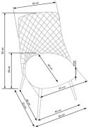Halmar K405 krzesło popielate/czarne tkanina velvet, nogi metal Halmar K405 krzesło popielate/czarne tkanina velvet, nogi metal
