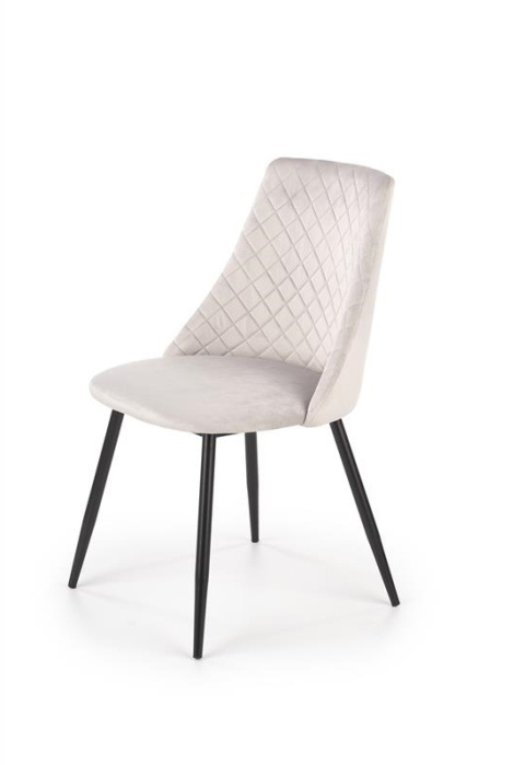 Halmar K405 krzesło popielate/czarne tkanina velvet, nogi metal Halmar K405 krzesło popielate/czarne tkanina velvet, nogi metal