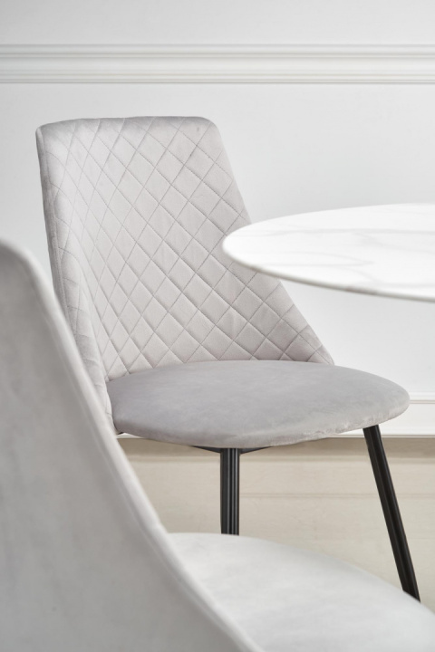 Halmar K405 krzesło popielate/czarne tkanina velvet, nogi metal Halmar K405 krzesło popielate/czarne tkanina velvet, nogi metal