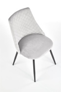 Halmar K405 krzesło popielate/czarne tkanina velvet, nogi metal Halmar K405 krzesło popielate/czarne tkanina velvet, nogi metal