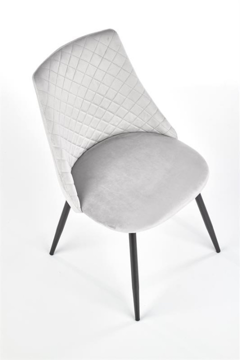Halmar K405 krzesło popielate/czarne tkanina velvet, nogi metal Halmar K405 krzesło popielate/czarne tkanina velvet, nogi metal