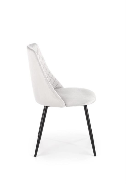 Halmar K405 krzesło popielate/czarne tkanina velvet, nogi metal Halmar K405 krzesło popielate/czarne tkanina velvet, nogi metal