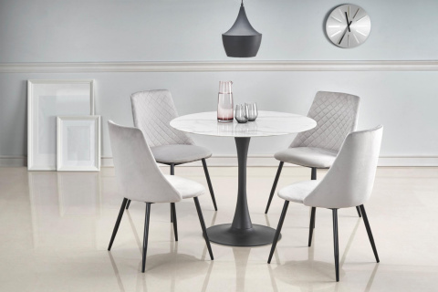 Halmar K405 krzesło popielate/czarne tkanina velvet, nogi metal Halmar K405 krzesło popielate/czarne tkanina velvet, nogi metal