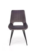 Halmar K404 krzesło Popielate / Czarne, tkanina velvet, nogi metal Halmar K404 krzesło Popielate / Czarne, tkanina velvet, nogi metal