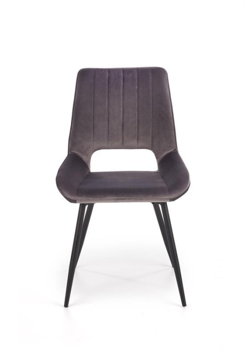 Halmar K404 krzesło Popielate / Czarne, tkanina velvet, nogi metal Halmar K404 krzesło Popielate / Czarne, tkanina velvet, nogi metal
