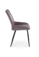 Halmar K404 krzesło Popielate / Czarne, tkanina velvet, nogi metal Halmar K404 krzesło Popielate / Czarne, tkanina velvet, nogi metal