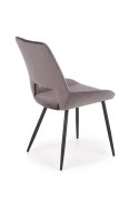 Halmar K404 krzesło Popielate / Czarne, tkanina velvet, nogi metal Halmar K404 krzesło Popielate / Czarne, tkanina velvet, nogi metal