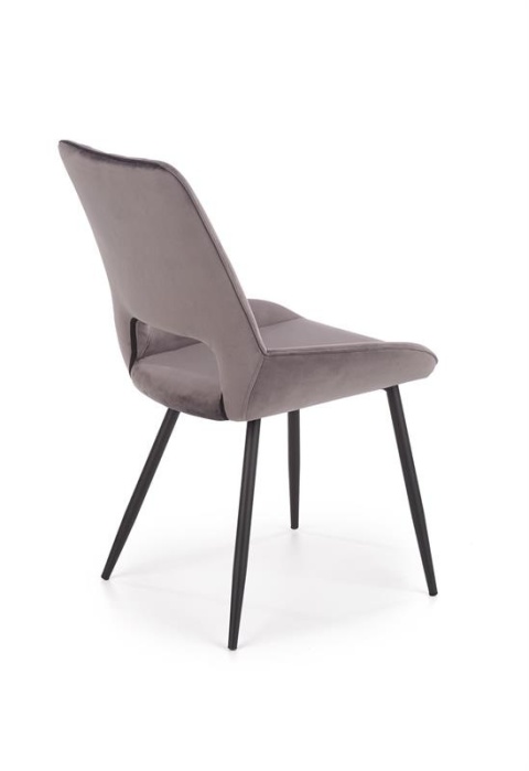 Halmar K404 krzesło Popielate / Czarne, tkanina velvet, nogi metal Halmar K404 krzesło Popielate / Czarne, tkanina velvet, nogi metal