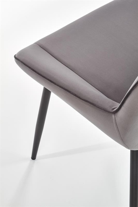 Halmar K404 krzesło Popielate / Czarne, tkanina velvet, nogi metal Halmar K404 krzesło Popielate / Czarne, tkanina velvet, nogi metal