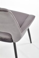 Halmar K404 krzesło Popielate / Czarne, tkanina velvet, nogi metal
