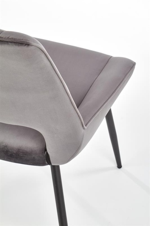 Halmar K404 krzesło Popielate / Czarne, tkanina velvet, nogi metal Halmar K404 krzesło Popielate / Czarne, tkanina velvet, nogi metal
