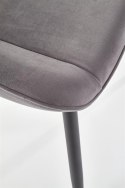 Halmar K404 krzesło Popielate / Czarne, tkanina velvet, nogi metal
