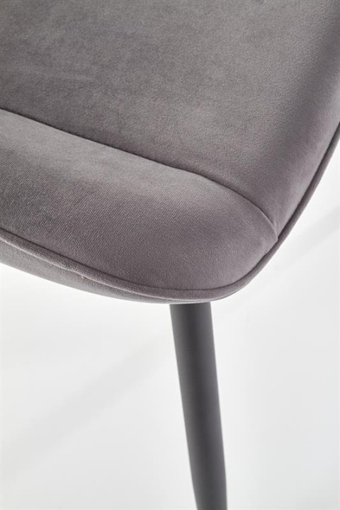 Halmar K404 krzesło Popielate / Czarne, tkanina velvet, nogi metal Halmar K404 krzesło Popielate / Czarne, tkanina velvet, nogi metal