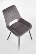 Halmar K404 krzesło Popielate / Czarne, tkanina velvet, nogi metal Halmar K404 krzesło Popielate / Czarne, tkanina velvet, nogi metal