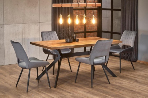 Halmar K404 krzesło Popielate / Czarne, tkanina velvet, nogi metal Halmar K404 krzesło Popielate / Czarne, tkanina velvet, nogi metal