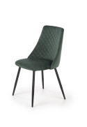 Halmar K405 krzesło ciemno zielone / czarne tkanina velvet, nogi metal