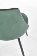 Halmar K405 krzesło ciemno zielone / czarne tkanina velvet, nogi metal Halmar K405 krzesło ciemno zielone / czarne tkanina velvet, nogi metal