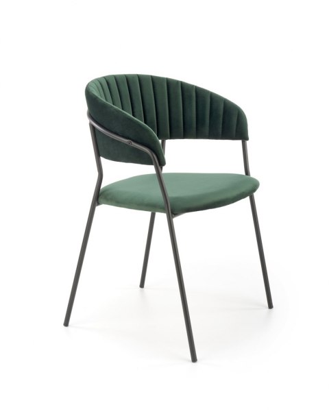 Halmar K426 krzesło do jadalni ciemny zielony tkanina velvet stelaż stal Halmar K426 krzesło do jadalni ciemny zielony tkanina velvet stelaż stal