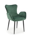 Halmar K427 krzesło ciemny zielony tkanina velvet / stelaż Czarny Halmar K427 krzesło ciemny zielony tkanina velvet / stelaż Czarny