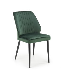 Halmar K432 krzesło do jadalni ciemny zielony tkanina velvet / stal malowana