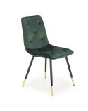 Halmar K438 krzesło ciemny zielony, materiał: tkanina velvet / stal malowana