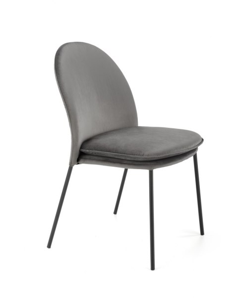 Halmar K443 krzesło do jadalni popielaty, materiał: tkanina velvet / stal malowana proszkowo Halmar K443 krzesło do jadalni popielaty, materiał: tkanina velvet / stal malowana proszkowo