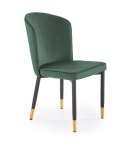 Halmar K446 krzesło do jadalni ciemny zielony,materiał: tkanina velvet / stal malowana proszkowo Halmar K446 krzesło do jadalni ciemny zielony,materiał: tkanina velvet / stal malowana proszkowo