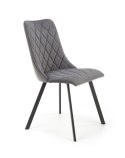 Halmar K450 krzesło do jadalni popielaty, materiał: tkanina velvet, nogi metal czarny Halmar K450 krzesło do jadalni popielaty, materiał: tkanina velvet, nogi metal czarny
