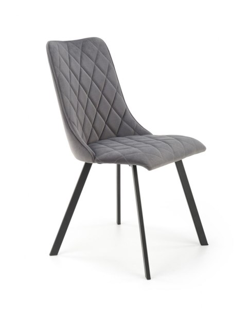 Halmar K450 krzesło do jadalni popielaty, materiał: tkanina velvet, nogi metal czarny Halmar K450 krzesło do jadalni popielaty, materiał: tkanina velvet, nogi metal czarny