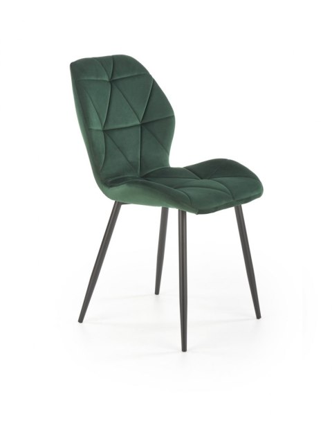 Halmar K453 krzesło do jadalni ciemny zielony materiał: tkanina velvet / stal malowana proszkowo Halmar K453 krzesło do jadalni ciemny zielony materiał: tkanina velvet / stal malowana proszkowo