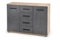 Halmar komoda LIMA KM-4 dąb wotan/popielaty 116x40 płyta meblowa laminowana obrzeża ABS z szufladami Halmar komoda LIMA KM-4 dąb wotan/popielaty 116x40 płyta meblowa laminowana obrzeża ABS z szufladami
