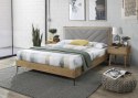 Halmar łóżko MARGARITA 160 tkanina popielaty/ MDF + okleina naturalny, stal malowana Halmar łóżko MARGARITA 160 tkanina popielaty/ MDF + okleina naturalny, stal malowana