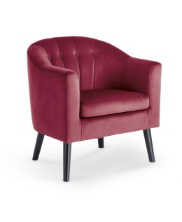 Halmar MARSHAL fotel wypoczynkowy bordowy, materiał: tkanina / drewno lite – kauczukowe