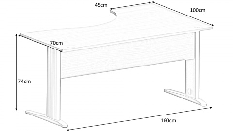 Meble Biurowe Biurko Silver BN-160LS grusza polna Meble Biurowe Biurko Silver BN-160LS grusza polna