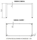 STELAŻ DO BIURKA RAMOWY NY-A057/116/O - 116x66 cm, alu