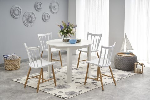 Halmar stół okrągły RINGO rozkładany biały 102-142x102 MDF okleinowany Halmar stół okrągły RINGO rozkładany biały 102-142x102 MDF okleinowany