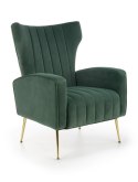 Halmar VARIO fotel wypoczynkowy ciemny zielony tkanina velvet / stal chromowana Halmar VARIO fotel wypoczynkowy ciemny zielony tkanina velvet / stal chromowana