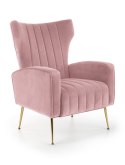 Halmar VARIO fotel wypoczynkowy różowy tkanina velvet / stal chromowana Halmar VARIO fotel wypoczynkowy różowy tkanina velvet / stal chromowana
