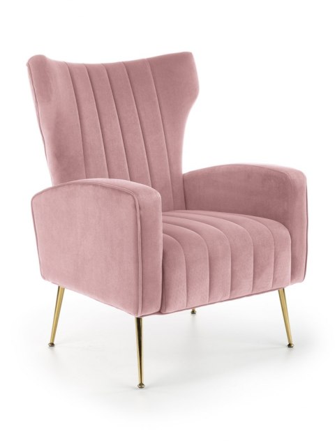 Halmar VARIO fotel wypoczynkowy różowy tkanina velvet / stal chromowana Halmar VARIO fotel wypoczynkowy różowy tkanina velvet / stal chromowana