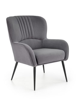 Halmar VERDON fotel wypoczynkowy popielaty BLUVEL #14 materiał: tkanina velvet / stal
